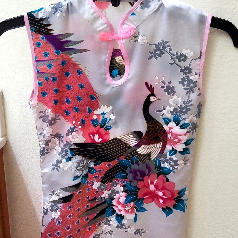 Girl beautiful peacock 🦚 printed dress